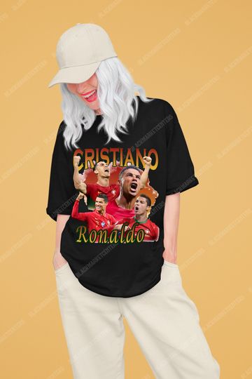 Limited Cristiano Ronaldo Vintage Bootleg T-shirt, CR7 Portugal Euro Soccer Classic Retro Shirt