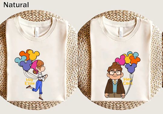 His Carl Her Ellie Shirts, Carl And Ellie Shirts, Up Couple Tshirt, Disney Couple Gift Shirt, Disney Honeymoon Tee, His and Hers, Mr and Mrs