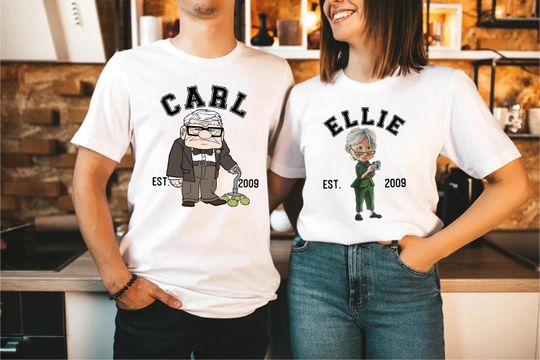 Carl And Ellie Shirts,Look Up Couple Tshirt, Disney Couple Gift Shirt, Disney Honeymoon Tee, Mr and Mrs T-Shirt,Married Anniversary Gift