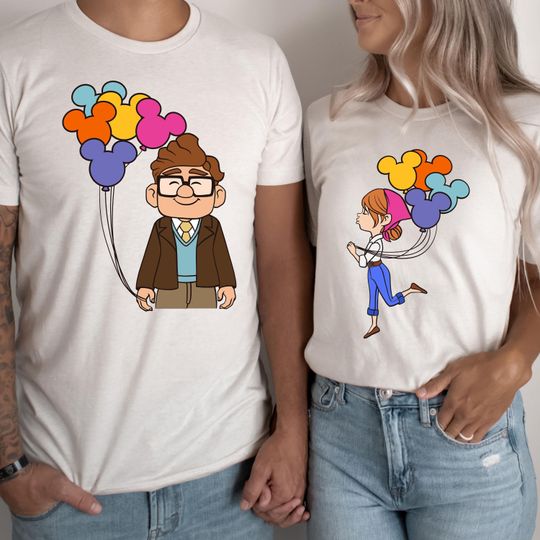 Comfort Colors Disney Up Shirt, Disney Couple Shirt, Ellie And Carl Shirt, Disney His Carl Her Ellie Shirt, Up Couple T-Shirt