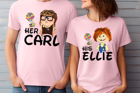Disney UP Shirt, Her Carl and His Ellie Shirt, Carl And Ellie Adventure Is Out There Shirt, Disney Couple Shirts, Disney Matching Shirts
