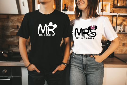 Funny Mr And Mrs Shirts, Wife Husband Custom Shirt, Funny Bride Groom T-Shirts