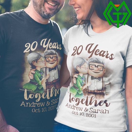 Custom Anniversary Matching Shirts, Carl and Ellie 10, 20, 30, 40, 50  etc. Years Together, His and Hers Up Disney Honeymoon Vacation Gifts
