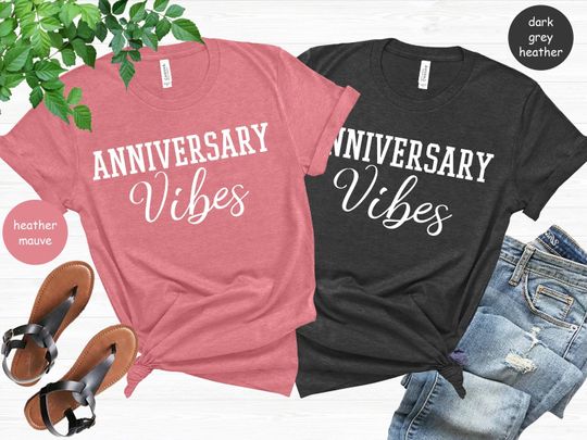 Anniversary Shirt, Personalized Anniversary Shirt, Wedding Anniversary T-Shirt, Custom Anniversary Gift Shirt, Couple Anniversary Vibes