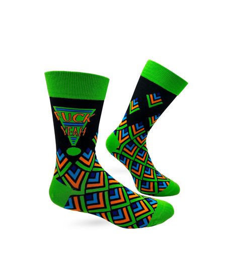 F..k Yeah Men's Novelty Crew Socks | Swear Word Socks | Funny Phrases Socks for Men | Funny Gift for Him | Inappropriate Socks