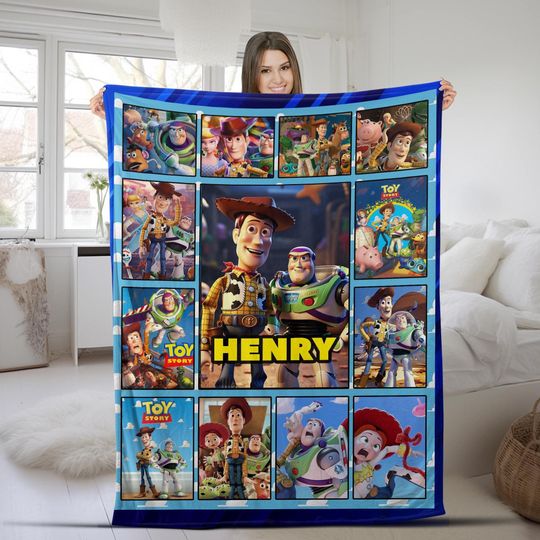 Personalized Name Blanket, Personalized Toy Story Blanket, Toy Story name blanket, personalized toy story name blanket