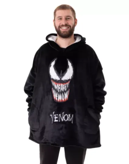 Marvel Black Venom Blanket Hoodie Mens