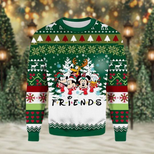 Mickey And Friends Christmas Ugly Christmas Sweater, Mickey Santa Xmas Sweater, Mickey Holiday Gift, Christmas Gift For Men Women Kid
