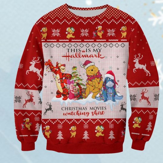 Winnie The Pooh And Friends Christmas Ugly Sweater, Tigger Piglet Eeyore Christmas Shirt, Xmas Party Gift For Family, Disney Christmas