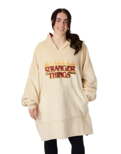 Stranger Things Beige  Blanket Hoodie | Christmas Gift | Winter Wear