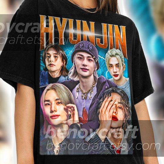 Stray Kids Hyunjin Retro 90s Vintage Bootleg T-shirt, Hyunjin SKZ Shirt, KPOP T-shirt and Gift For Her or Him - SKZ Shirt