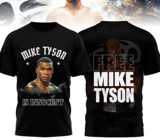 Mike Tyson Is Innocent Free Mike Tyson 2024 3D T-Shirt