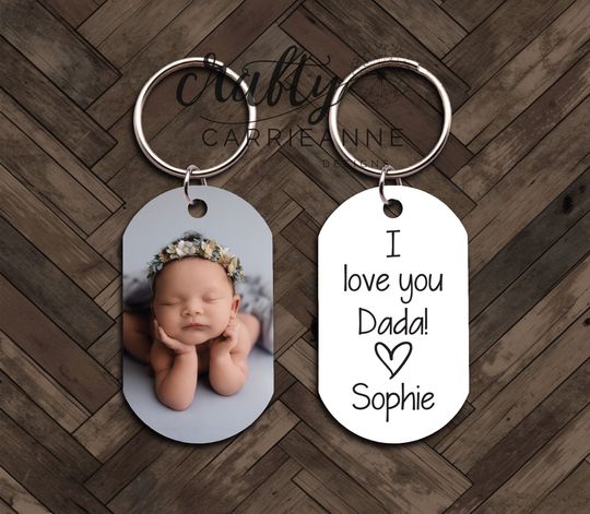 Personalized Gifts Dad Keychain, Dad Gift From Kid, Fathers Day Gift For Dad, Happy Fathers Day Photo Keychain For Men, Stepdad Gift For Him