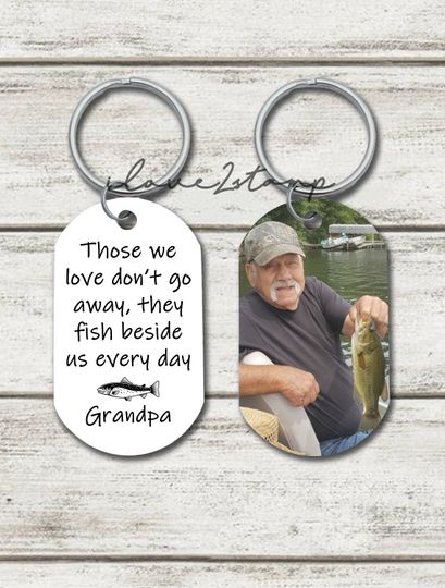 Fisherman Memorial Keychain, Sympathy Gift For Fisherman, Gift For Loss of Fishing Buddy, Fishing Memorial Gift, Fishing in Heaven Gifts