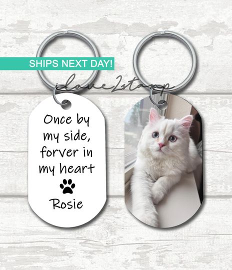 Cat Memorial Keychain, Loss of Cat, Personalized Condolence Gift For Loss of Cat, In Memory of Pet Gifts, Cat Sympathy Gift, Cat Loss Gift