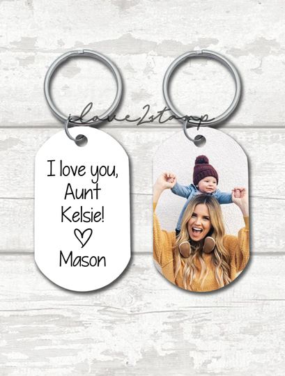 Personalized Aunt Keychain, Aunt Gift From Nephew, Aunt Gift From Niece, Custom Gift For Aunt, Aunt Birthday Gift, Great Aunt Key Chain
