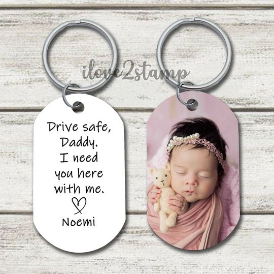Drive Safe Daddy Keychain, Fathers Day Gift From Daughter, Personalized Gifts For Dad Fathers Day, New Dad Gifts, Birthday Gift For Dad