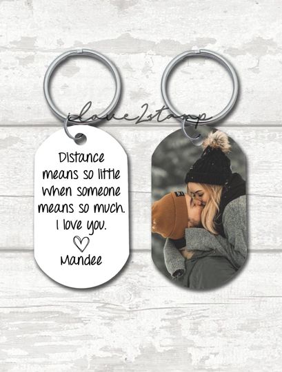Long Distance Relationship Gift For Boyfriend, Couples Gift Long Distance, Long Distance Boyfriend Gift, Distance Means So Little Keychain