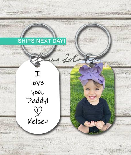 Personalized Dad Keychain, First Father's Day Gift, Gifts For Dad From Daughter, Birthday Gifts For Dad, Dad Gift From Son, Gift From Baby