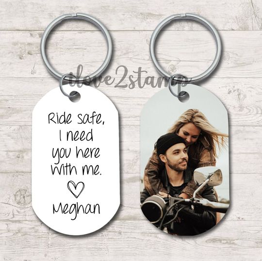 Ride Safe Keychain, I Need You Here With Me, Drive Safe Biker Gift, Gift For Dad or Husband, Ride Safe I Love You, Motorcycle Be Safe Daddy