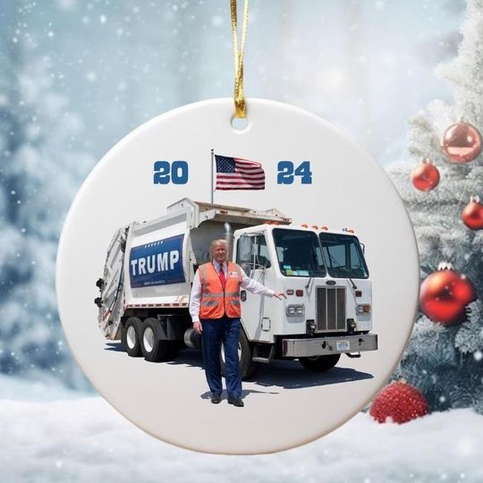 Trump 2024 Garbage Truck Ornament, 2024 Trump Ornament, Trump Garbage Truck, Trump Supporters Garbage, Christmas Ornaments, Christmas Gifts