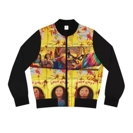Good Guy Doll 1980's Horror Film Movie Chucky Child's Play Bomber Jacket