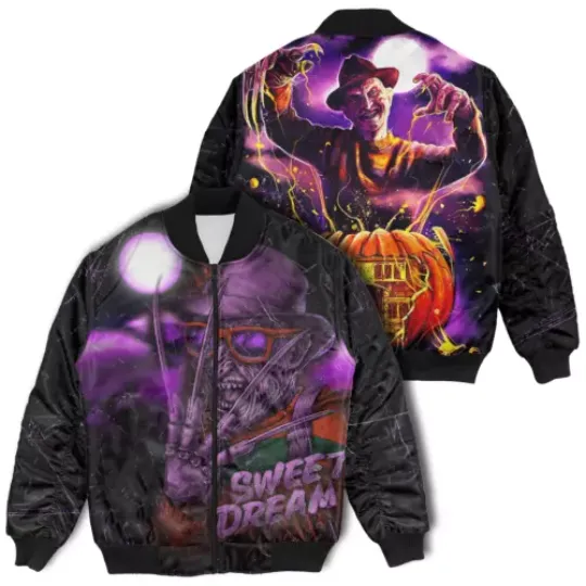 Freddy Krueger Sweat Dream Nightmare On Elm Street Halloween Bomber Jacket