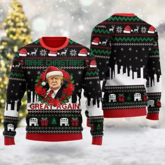 Donald Trump Ugly Christmas Sweaters  Make Christmas Great Again Donald Trump!!