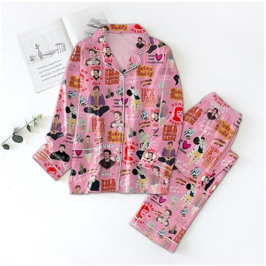 Pedro Pascal Pajamas Set, Pedro Pascal Pajamas Christmas, Pablo Escobar Holiday Pajamas, Women's Pajamas, Matching Pajamas Family