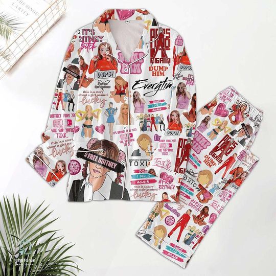 Free Britney Christmas Pajamas Set, Britney Spears Holiday Pajamas