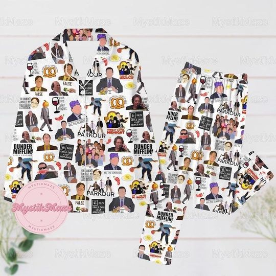 Christmas The Office Pajamas Set, The Office Midnight Shirt, Tv Movie Holiday Pjs, The Office Pajamas For Party, The Office Set Of Pajamas