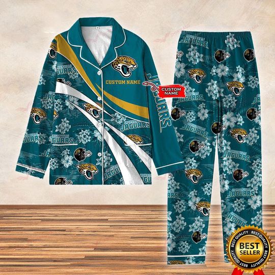 Jacksonville Football Fan Satin Pajamas, Jacksonville Football Fan Gift