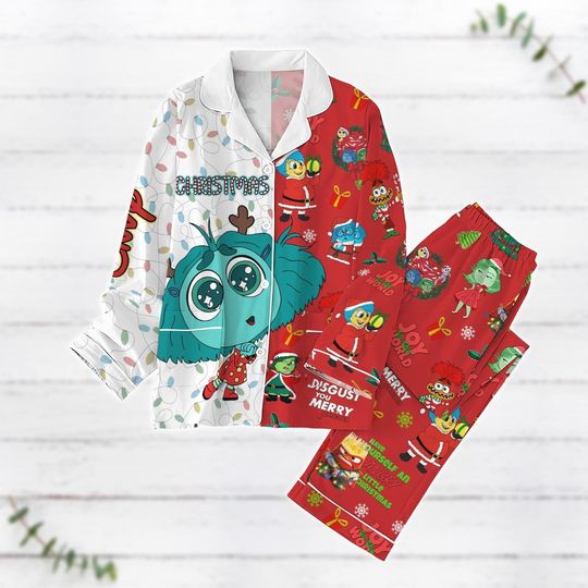 Envy Inside Out Christmas Pajamas, Disney Pixar Shirt, Joy Sadness Anger Envy Anxiety Holiday Pajamas, Disney Family Pajamas, Xmas Gift