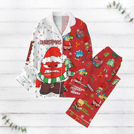 Anger Inside Out Christmas Pajamas, Disney Pixar Shirt, Joy Sadness Envy Anxiety Holiday Pajamas, Disney Family Pajamas, Xmas Gifts