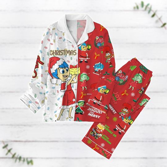 Joy Inside Out Christmas Pajamas, Disney Pixar Shirt, Joy Sadness Anger Envy Anxiety Holiday Pajamas, Disney Family Pajamas, Xmas Gift