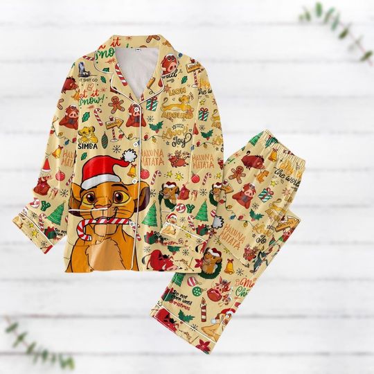 Christmas The Lion King Pajamas Set, Hakuna Matata Matching Pajamas, Midnight Shirt, Disney Movie Holiday Pajamas, Simba Pajamas Family