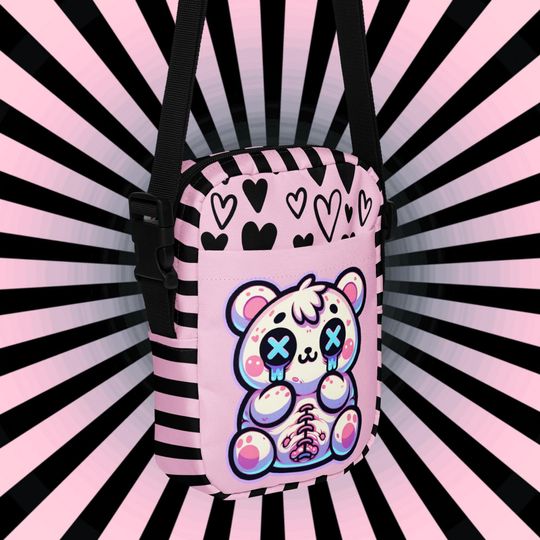 Weirdcore Gore Stitched Teddy Bear Crossbody Bag