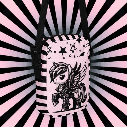 Cute Cyberpunk Unicorn Pegasus Crossbody Bag