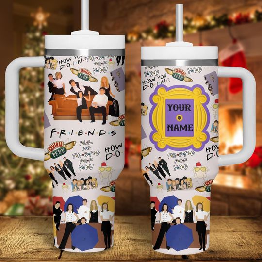 Friends Show Tumbler 40 oz, Personalized Friends TV Show Tumbler, Friends Characters Stainless Tumbler, Chandler Bing Coffee Tumbler