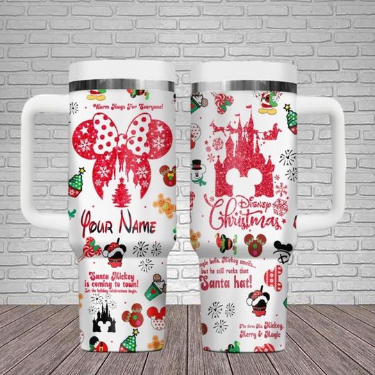 Minnie Mouse Tumbler 40oz, Custom Minnie Girl Tumbler Cup, Disney Minnie Coffee Tumbler, Birthday Girl Xmas Tumbler, Magic Kingdom Gift