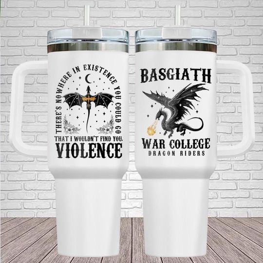 Basgiath War College Tumbler 40oz, Bookish Dragon Rider Tumbler,Fourth Wing Tumbler Cup, Violet Sorrengail Coffee Cup, Christmas Gift