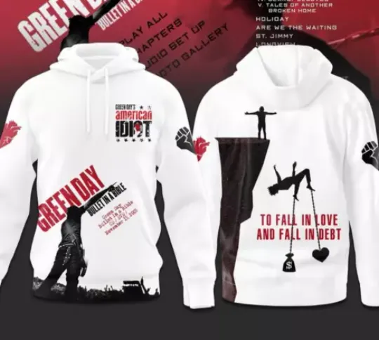 Green Day To Fall In Love And Fall In Debt 3D Hoodie