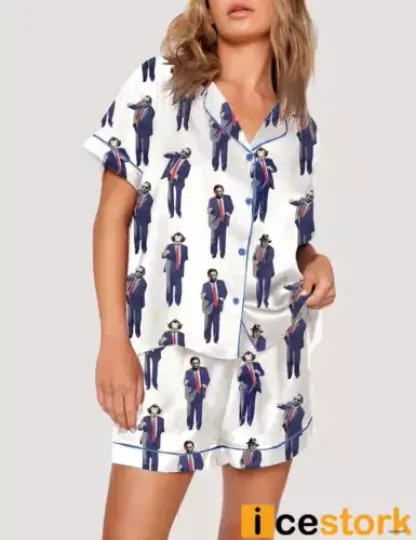 Women’s Trump Dancing Horror Movie Halloween Pajama Set Comfortable Sleepwear