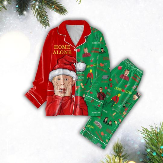 Home Alone Christmas Pajamas, Merry Christmas Movie Pajamas, McCallister Home Security Holiday Pajamas, Funny Kevin Pajamas Set