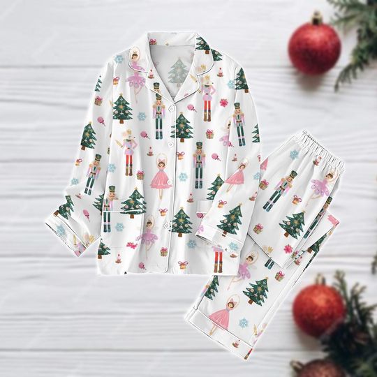 Nutcracker Christmas Pajamas Set, Christmas Tree Holiday Pajamas, Nutcracker Ballet Women Pajamas, Merry Christmas Gifts