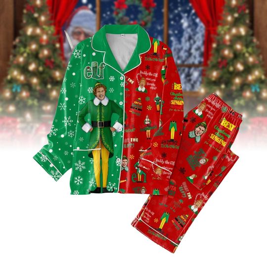 Elf Movie Christmas Pajamas Set, Buddy the Elf tshirt Pants Set, Movie Xmas Pajamas, Disneyland Vacation Family Pajamas, Holiday Pajama