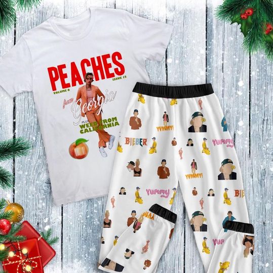 Justin Bieber Christmas Pajamas Set, Family Pajamas, Family Christmas Pajamas Set