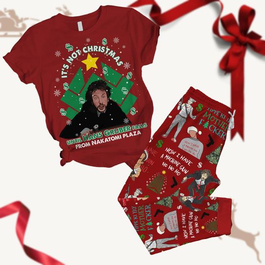 Merry Christmas Die Hard Pajamas, Its Not Christmas TShirt Pants, Hans Gruber Holiday Pajamas, Family Christmas Pajamas Set