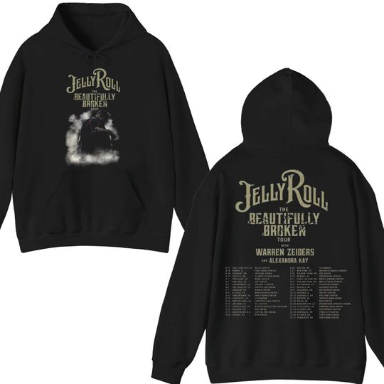Jelly Roll Hoodie The Beautifully Broken Tour 2024 - Fan Jelly Roll Tour Hoodie 2 side