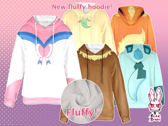 Eeveelutions Fluffy Coral fleece hoodie